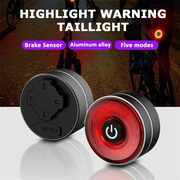 BIKIGHT Smart Brake Sensing Bike Taillight 4 Light Modes Type-C Rechargeable Waterproof Dustproof Bicycle Rear Light for MTB Road Night Riding Safety