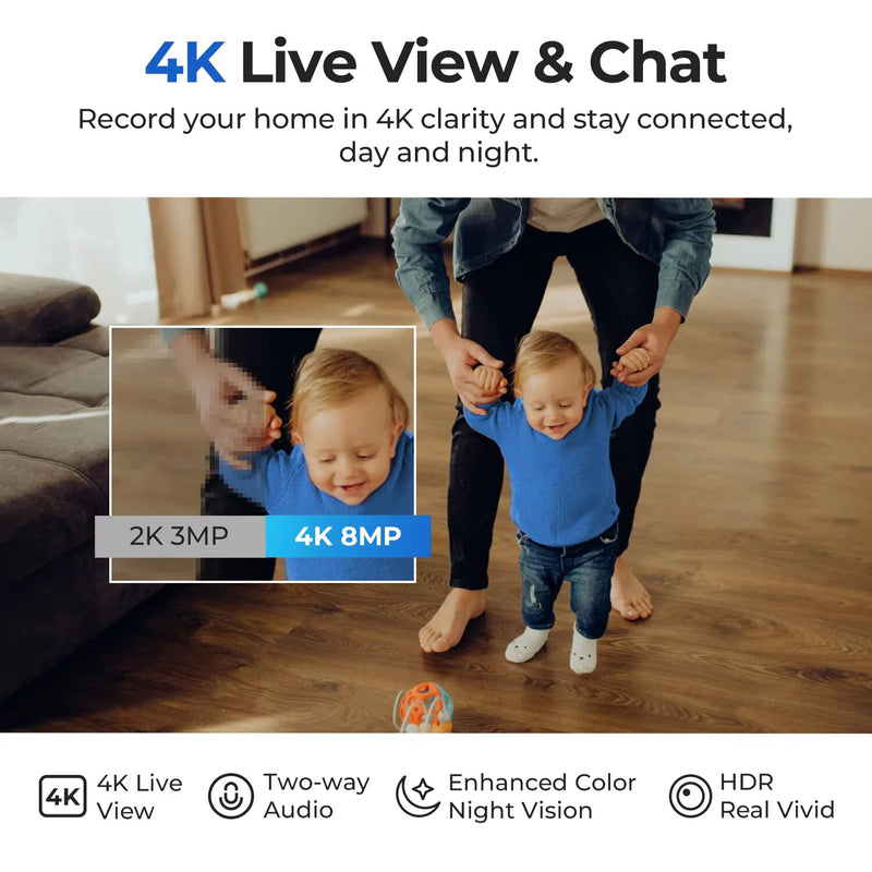 IMILAB C40 8MP 4K HD Security Camera 5G WiFi Indoor Surveillance for Kid Baby Pet PTZ Cam with Person Pet Track Powerful AI Detect Cameras Work with Alexa Google Assistant