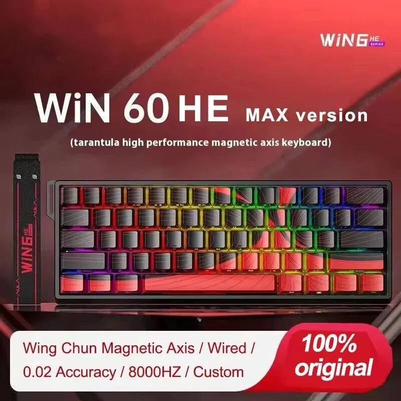 AULA Win60 HE Wired Mechanical Keyboard Hall Effect Magnetic Switch RGB Hot-Swappable 8KHz Polling Rate Custom Gaming Keyboard