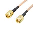 2PCS SMA Male to Male Pigtail Cable - 2.4GHz RG316-1.5 Silver Plated 15cm for FPV Drone VTX Antenna