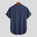 Linen Men's Short Sleeve Summer Cool Comfortable Shirt Tee Loose Tops Outdoor Hiking Holiday