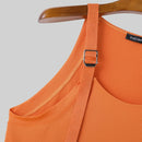 INCERUN Men Adjustable Shoulder Strap Tank Top Summer Knitted Solid Color Sleeveless Mens Vest Daily Male Clothing Tops