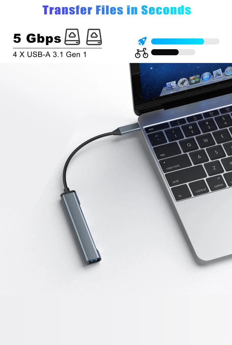 Bakeey 4-in-1 Type-C Docking Station USB Adapter with USB3.0*4 for PC Laptop Matebook HUAWEI XIAOMI Macbook Pro