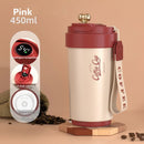 IPRee 450ml Ceramic Coffee Mug Temperature Display Thermos Cup 316 Stainless Steel Water Cup Portable Heat Preservation