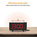 AGSIVO 8 Inch Projection Alarm Clock with 180 Rotatable Projector / FM Radio / Snooze / 3-Level Brightness Dimmer / Curved Clear LED Display / USB Charger For Bedroom Living Room