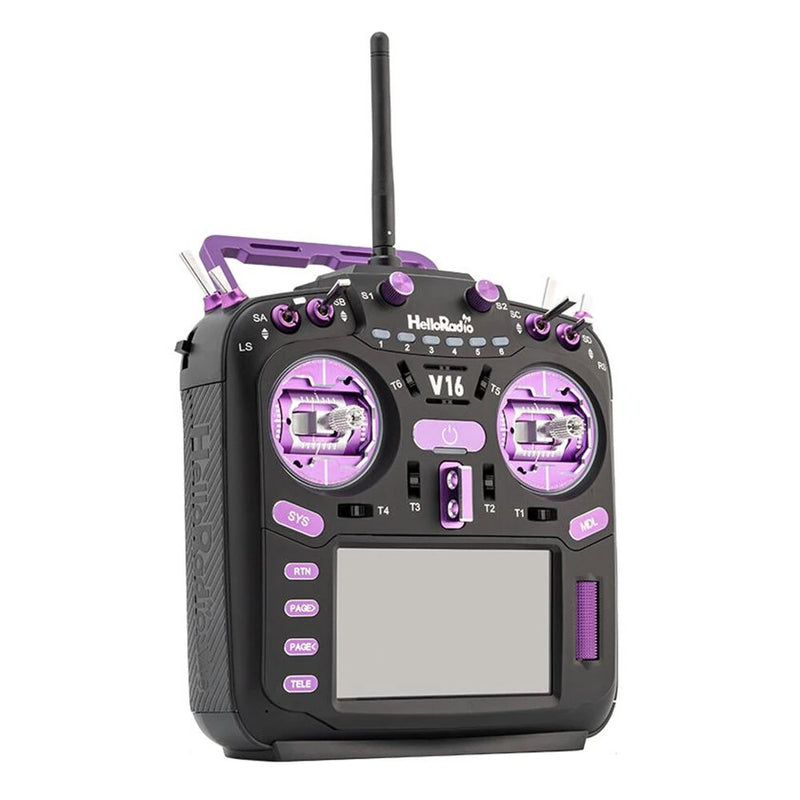 HelloRadioSky V16R Built-in 1W ELRS 4-in-1 CNC RDC90 Metal Gimbal Radio Transmitter Mode 2 with 4.3" Touch Screen for FPV Racing Drone