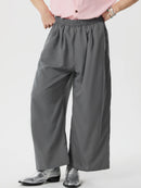 INCERUN Mens Solid Color Comfortable Loose Fit Elastic Pants