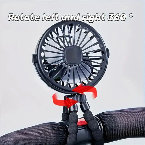 Compact Portable Octopus Handheld Night Light Cooling Fan 500mAh with Accessories