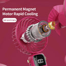 USB Mini Silent Handheld Folding Fan Digital Display 6 Speed Of Wind With Portable Stand Small Fan