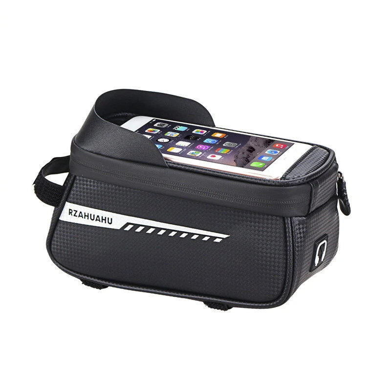 RZAHUAHU Bicycle Bag Frame Front Tube Cycling Bike Phone Mount Bag Waterproof Phone Case Holder 6.5 Inches Touchscreen Bag Accessories with Reflective Strip