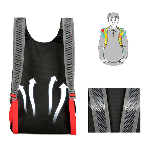 IPRee Multifunctional Outdoor Folding Backpack High Density Lightweight Waterproof Nylon Fabric Sports Bag for Camping Hiking Travel