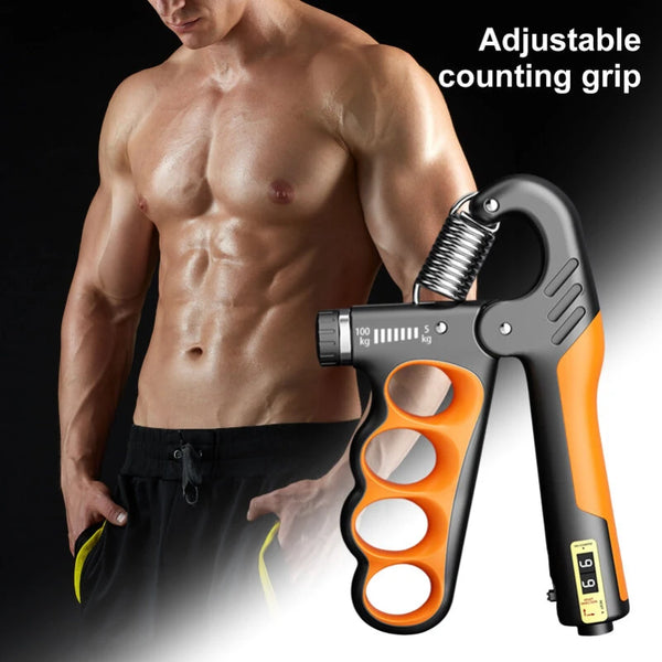 KALOAD 5-100KG Adjustable Hand Grip Strength Trainer Mechanical Counter Forearm Exerciser Power Strengthener for Gym Fitness Equipment with Counting Function