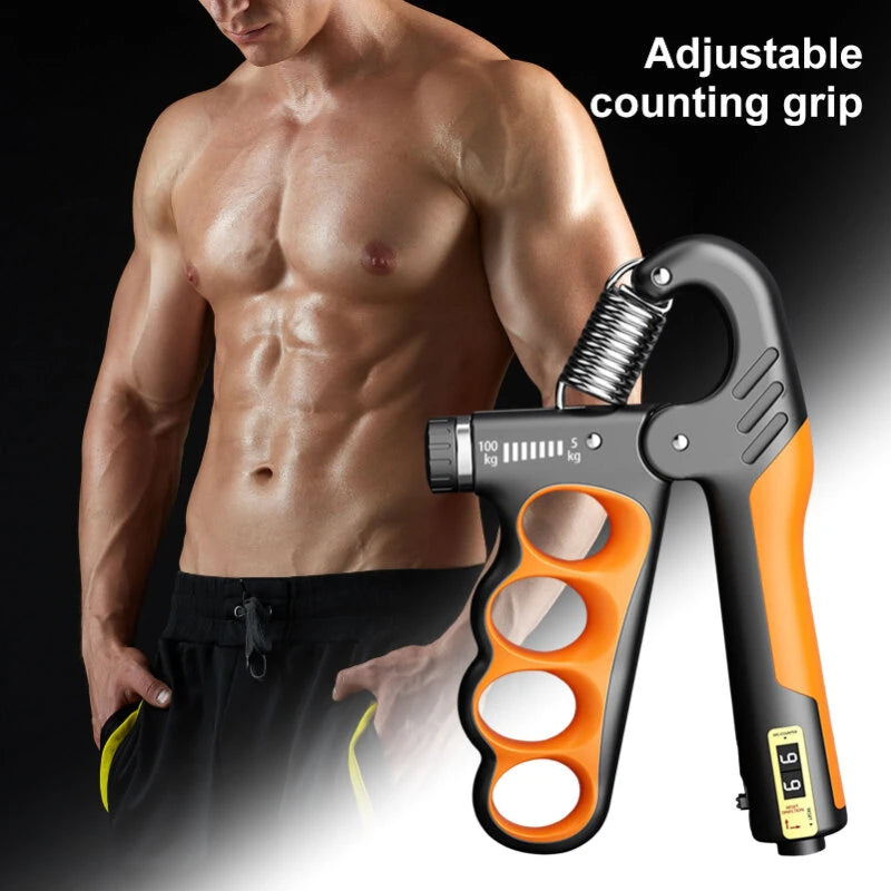 KALOAD 5-100KG Adjustable Hand Grip Strength Trainer Mechanical Counter Forearm Exerciser Power Strengthener for Gym Fitness Equipment with Counting Function