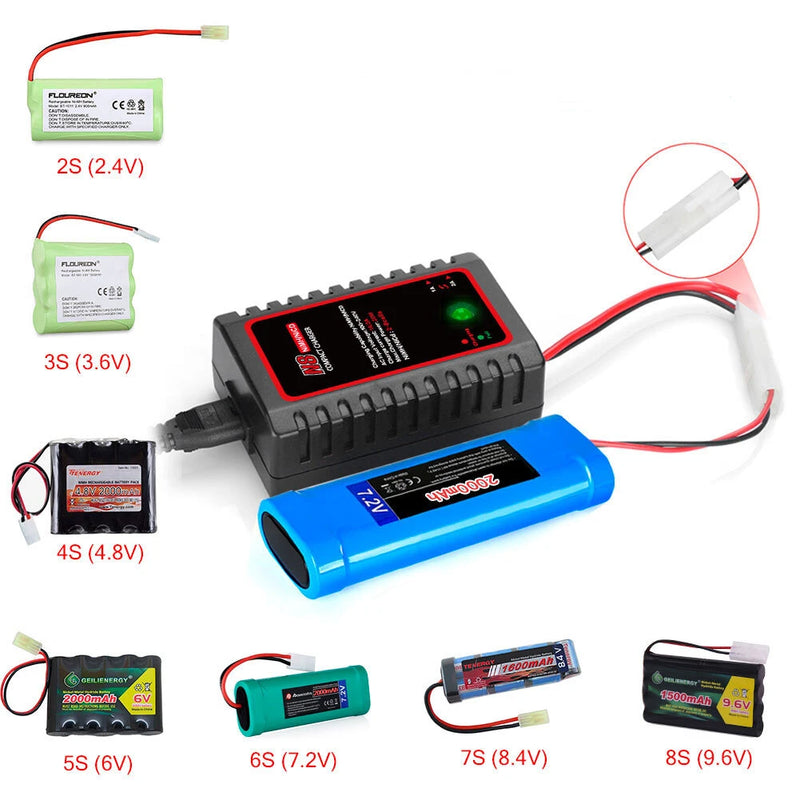 HTRC N8 Battery Charger 20W 2A  AC Compact Charger For 2S-8S Nimh/Nicd Battery