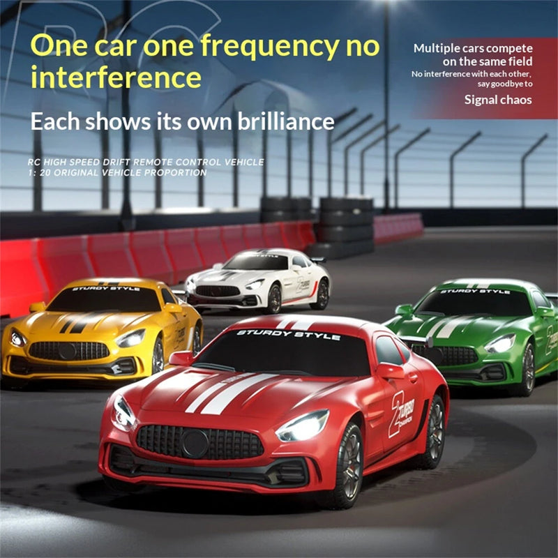 288 RTR 1/20 2.4G 4WD Drift RC Car Mini LED Light Full Proportional Remote Control High-Speed Motor On-Road Racing Vehicle Model Boys Gifts Toys