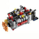 Mechanical Group V16 Cylinder Engine matched 6 Speed Gearbox MOC Building Bricks Parts Pack Blocks Model DIY Education Toys Gift