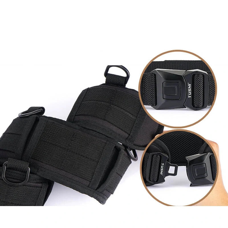 TUSHI Outdoor Tactical Belt Multifunctional Waist Seal Training Equipment Weight-Bearing Waist Seal Belt for Hiking Camping Climbing