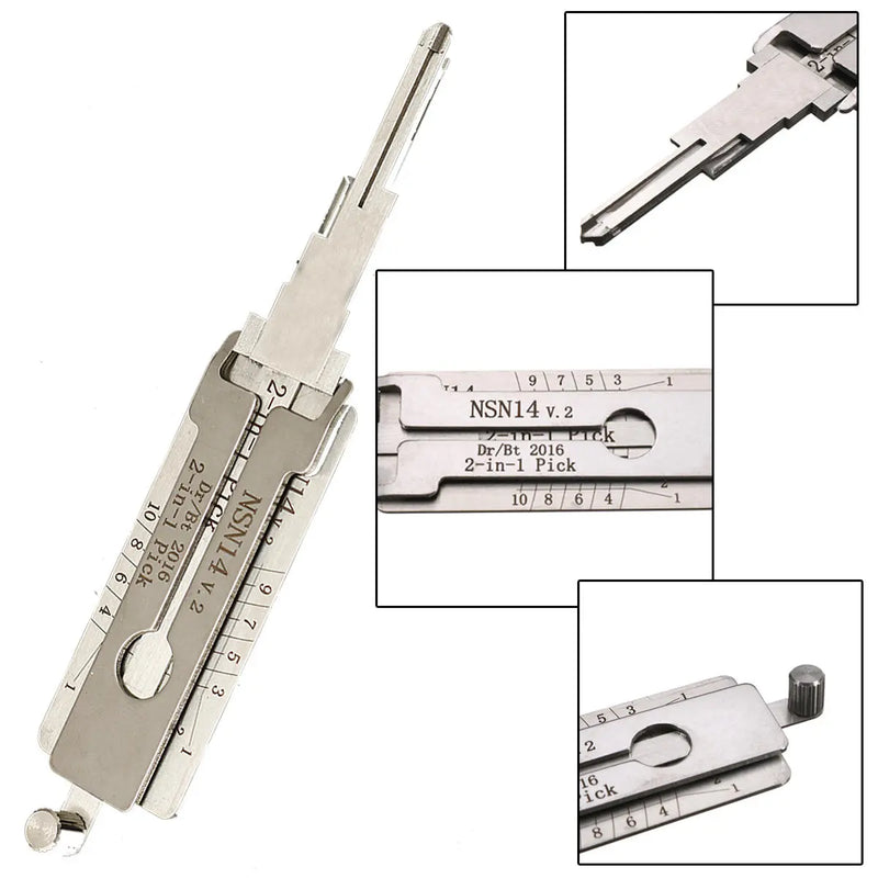 BSHAPPLUS NSN14 Dr/Bt 2 in 1 Car Door Lock Picks Decoder Unlock Tool Locksmith Tools