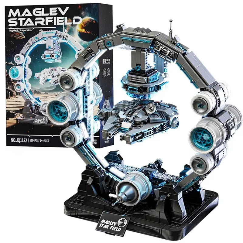 TUOMU T2015 Space Explorer Spacecraft T3006 Space Rocket Launch Kit JQ1122 Floating Millennium Space Warship Building Blocks Assembly Kit Model Ornaments for Kids Gift