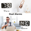 Smart LED Mirror Digital Clock Alarm Clock LED Digital Clock Auto Dimming Mirror Rechargeable Digital Clock for Bedrooms 4 Level Brightness&2 Level Volume