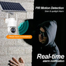 Guudgo 4MP HD Solar Powered Security Camera Video Surveillance Waterproof Full Color Night Vision WiFi Pan Tilt Two-Way Audio PIR Motion Camera