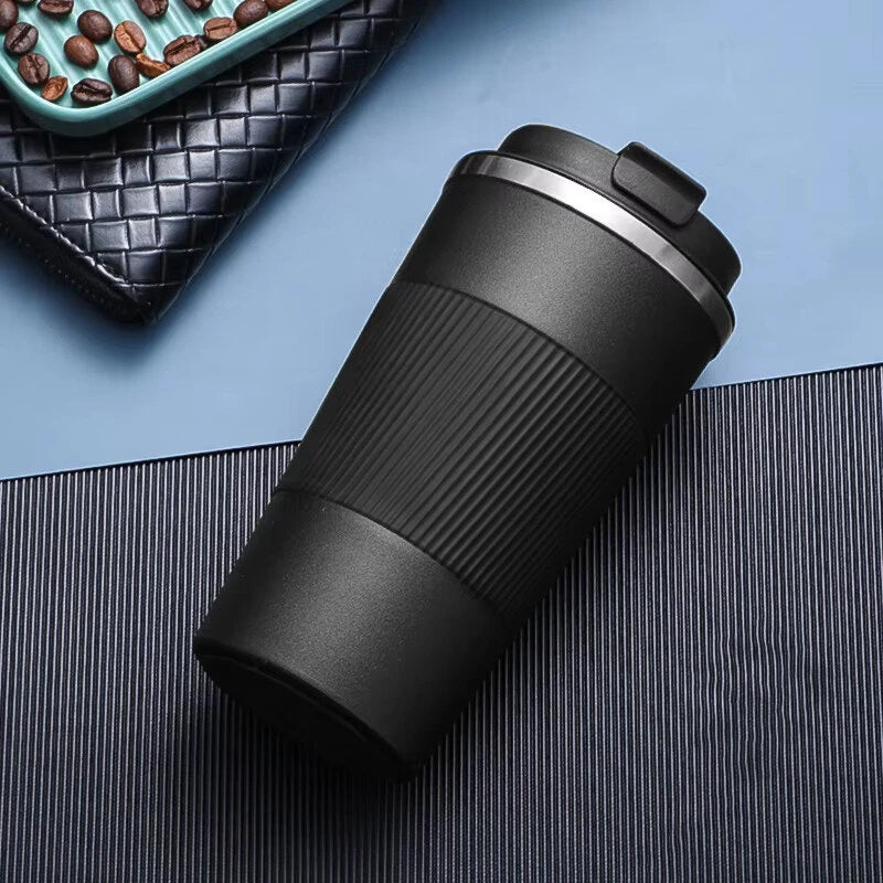 IPRee 510ml Double Stainless Steel Coffee Thermos Mug with Non-Slip Case Car Vacuum Flask Travel Insulated Bottle Coffee Cup Mug Milk Cup