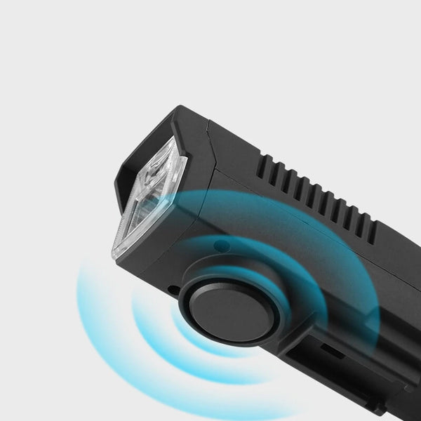 BENGGUO Solar Rechargeable Bike Headlight LED Super Brightness 1800mAh Battery Waterproof 4 Light Modes Warning Flashlight with 120dB Horn for Night Cycling