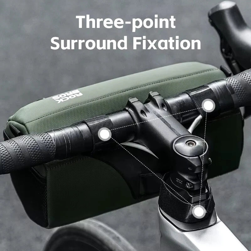 ROCKBROS Bicycle Front Tube Bag 2.2L Large Capacity Handlebar Waterproof Multifunctional Portable Shoulder Bag For Cycling