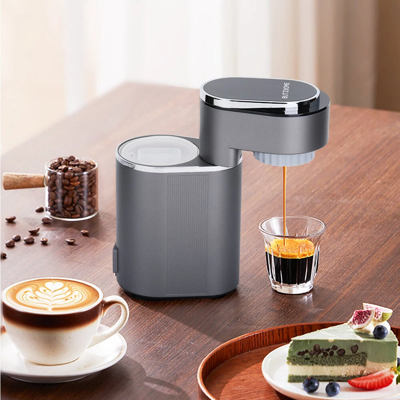 BlitzHome C180 Mini Coffee Machine Portable Espresso Maker 15Bar Pressure Hot/Cold Extraction Easy Cleaning for Home Office & Travel