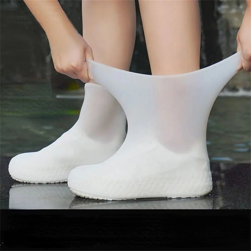 XANES 1 Pair Waterproof Non-slip Silicone Bike Shoe Cover High Elastic Wear-resistant Unisex Rain Boots for Rainy Day Cycling Reusable Shoe Cover