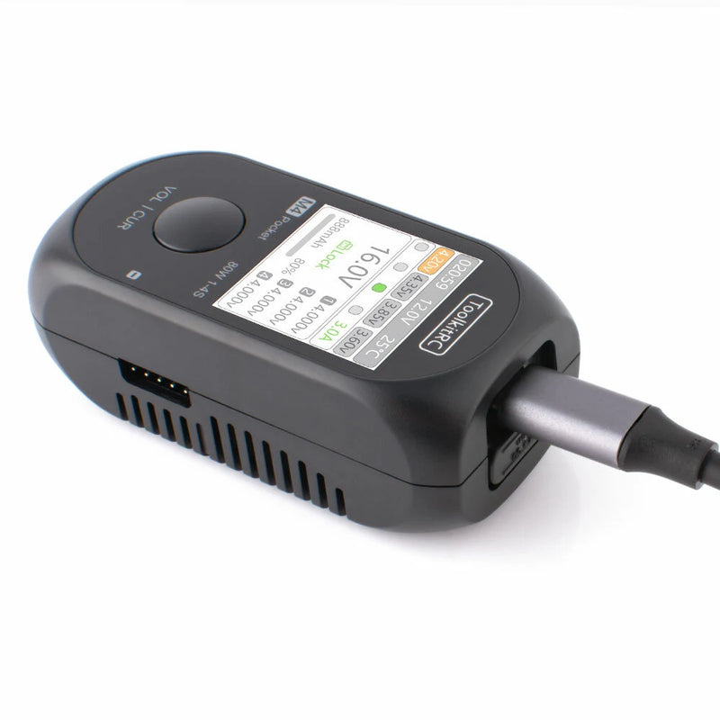 ToolkitRC M4P Pocket DC 80W 5A XT30 XT60 Input USB-C Input/Output Charger for 1-4S LiPo Battery Quick Charger Function