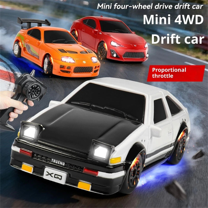 XQ 4063 RTR 1/64 2.4G 4WD Mini Drift RC Car LED Light Proportional Throttle Desktop Remote Control High Speed On-Road Racing Micro Vehicles Models Boys Gifts Toys