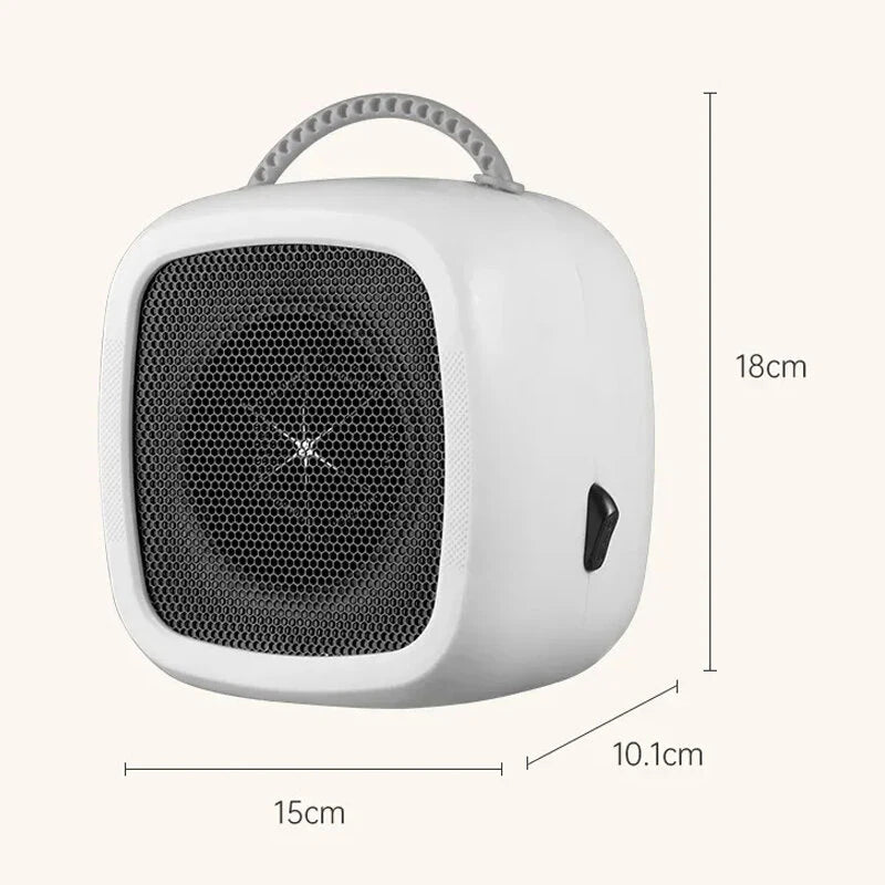 600W Smart Space Heater Dual Gear Compact Quiet Heating Threaded Wire EU/US Plug Portable Electric Heater for Home Office