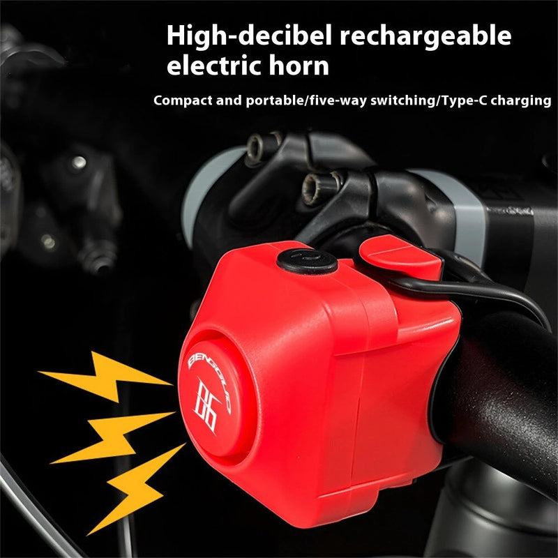BENGGUO 110dB Bike Electronic Horn Type-C Charging Warning Safety Bicycle Mini Alarm for MTB Handlebar of 22-31.8mm