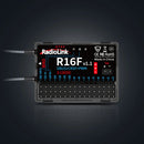 RadioLink R16F 2.4GHz 16CH Receiver Supports SBUS CRSF PWM for T16D/T12D/T8FB/T8S/RC8X/RC6GS V3/RC4GS V3 Radios
