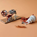 LL-015 -Type Mirror-Reflective Thermal Hot Air Stirling Engine Generator Model with LED Bulb Science Discovery Education STEM Toy