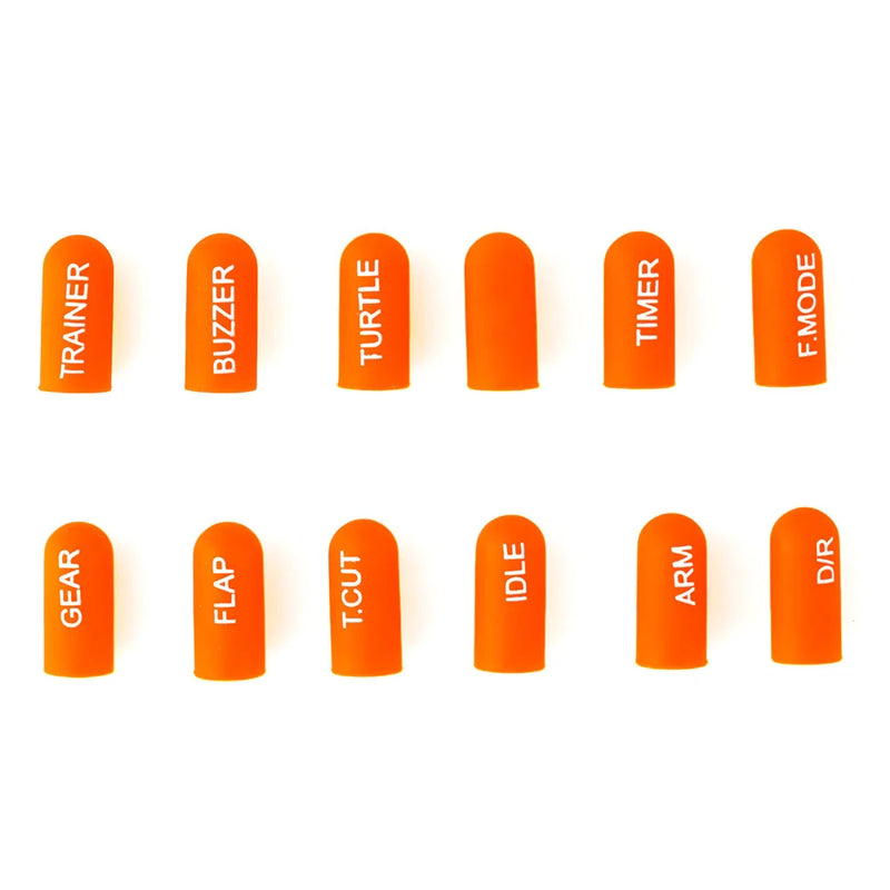 12pcs Radiomaster Labeled Silicon Switch Cover kits Short/ Long for TX16S TX12 Zorror Jumper Flysky Radio Transmitter