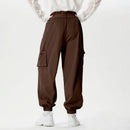 INCERUN Men Pants Tie Design Solid Color Casual Elastic Trousers Comfy Daily Solid Color Pants with Side Pockets