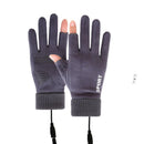 TENGOO Touch Screen Electric Heated Gloves Windproof Hand Warmer USB Rechargeable Heating Thermal Gloves 2 Finger Heated Gloves for Women Men