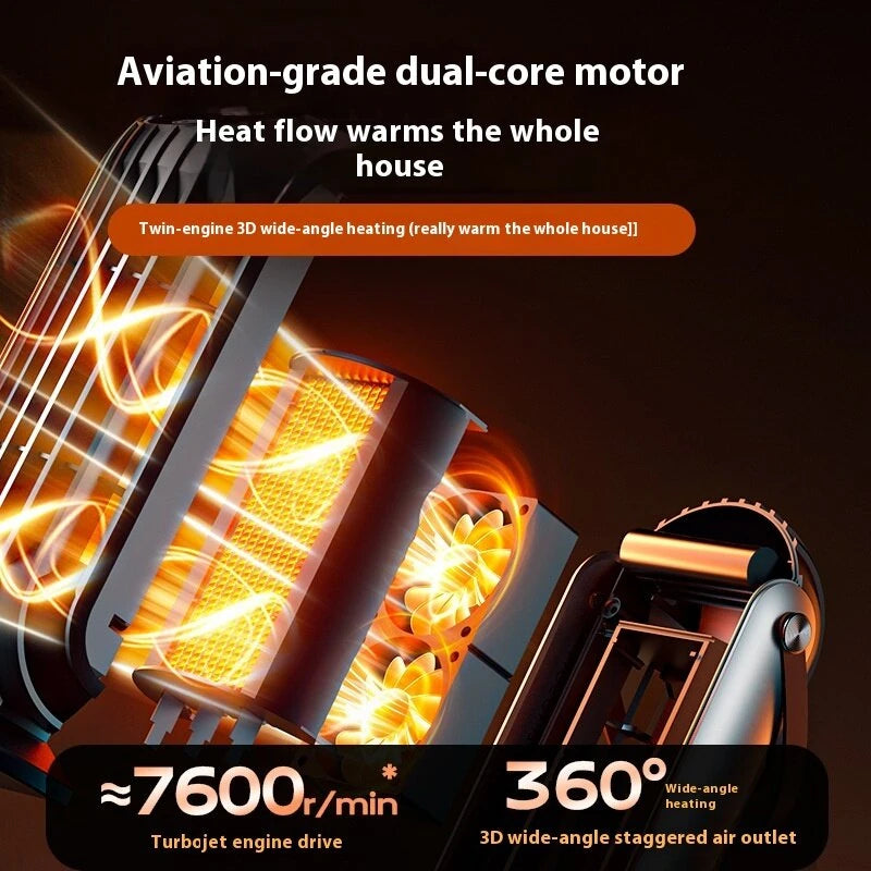 1500W Household Fan Heater Winter Warm Electric Heater for Office Living Room Bathroom Bedroom Intelligent Temperature Control