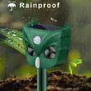 AGSIVO Solar Animal Repeller Ultrasonic Animal Repellent with PIR Motion Sensor and LED Flash Light For Cat / Mole / Dog / Squirrel / Deer / Fox