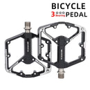 MEROCA DU 3 Bearing Bicycle Pedal Aluminum Alloy Anti-slip Widened Lightweight Labor-saving Bike Pedal for MTB Road Cycling