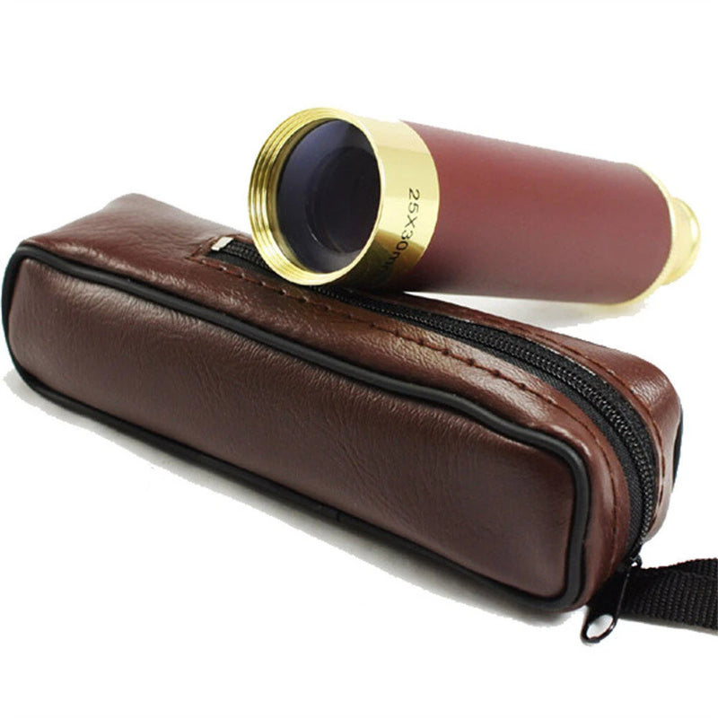 IPRee Pirate Monocular Telescope 25x30 High Powered Zoomable Collapsible Monocular Brass Spyglass Handheld for Hunting Hiking Travel