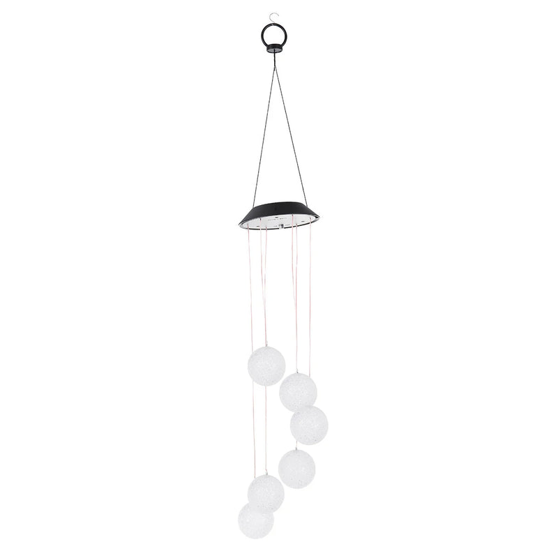 6cm Ball/Hummingbird/Sea Urchin/Butterfly Solar Wind Chime Light Waterproof Home Bedroom Decoration Supplies