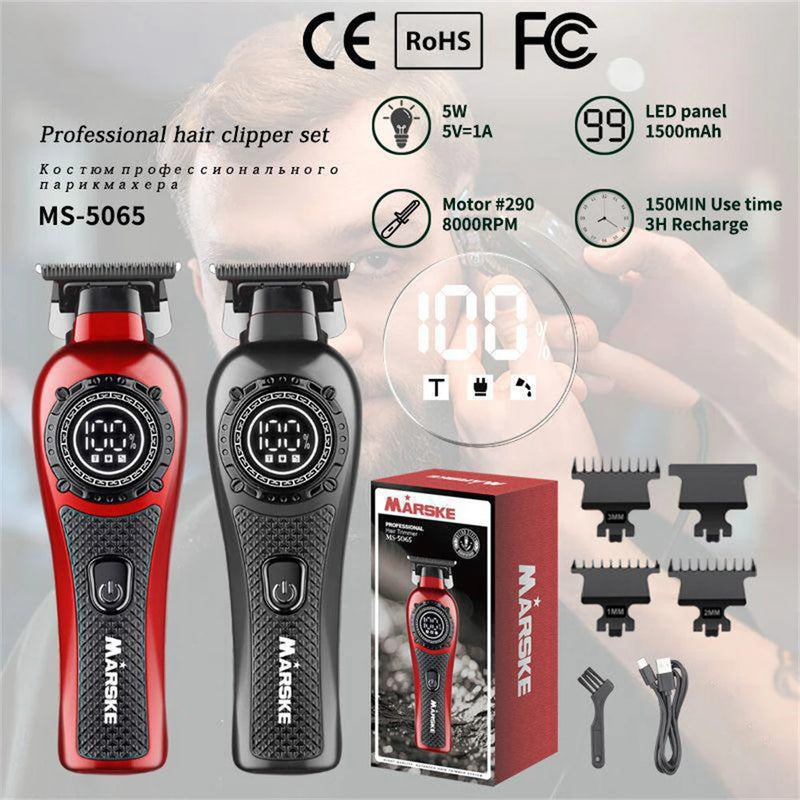 MARSKE MS-5065 Professional Hair Clipper High-Speed Motor LED Display Low Noise USB Rechargeable Long Battery Life Styling Tool
