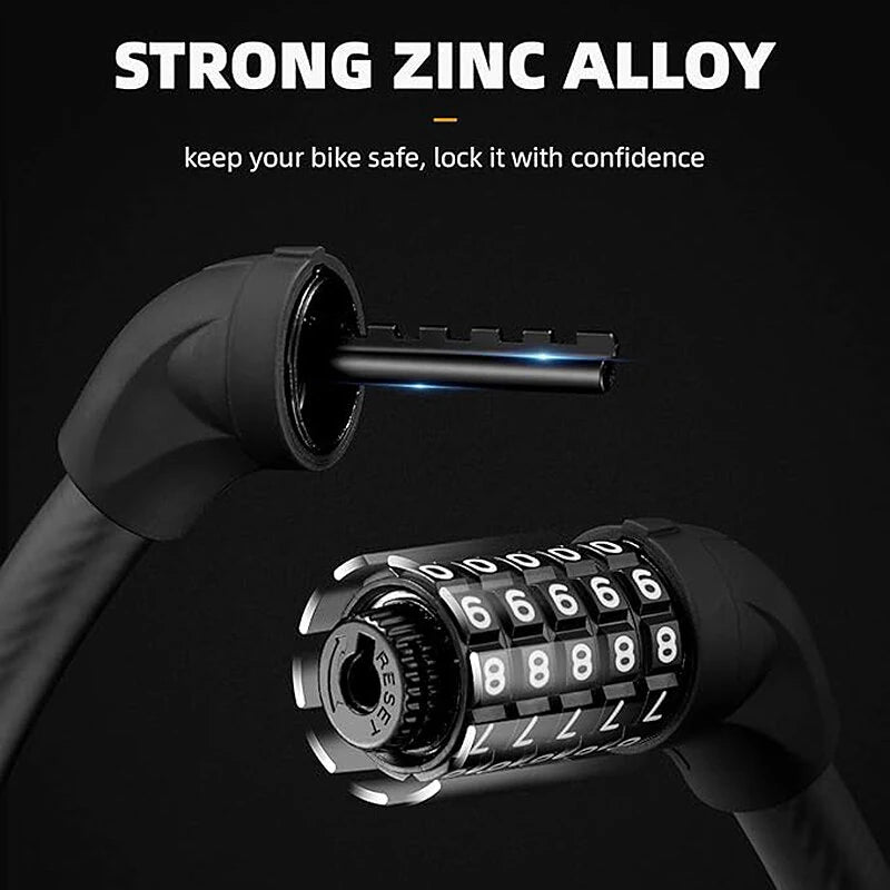 LAOTIE UL01 U-Shape Bike Lock Steel Password Lock Five-digit Code Anti-theft 1.72CM Thickened Portable Safety Cable Lock for Duotts ENGWE Ridstar FAFREES SAMEBIKE MTB Bike Electric Bike Scooter Motorcycle