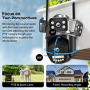 QD18 6MP Three-lens WiFi+bluetooth IP Camera Three Screen PTZ Camera Night Vision Auto Motion Tracking Two-way Audio Waterproof Dual Integrated Antennas CCTV Video Surveillance Cameras