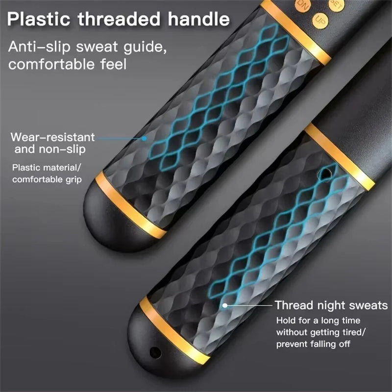 KALOAD 2 In 1 Multifun Jump Rope with Jumps Calorie Digital Countting Weighted Balls / Cordless Non-slip Handles Sports Skipping Rope