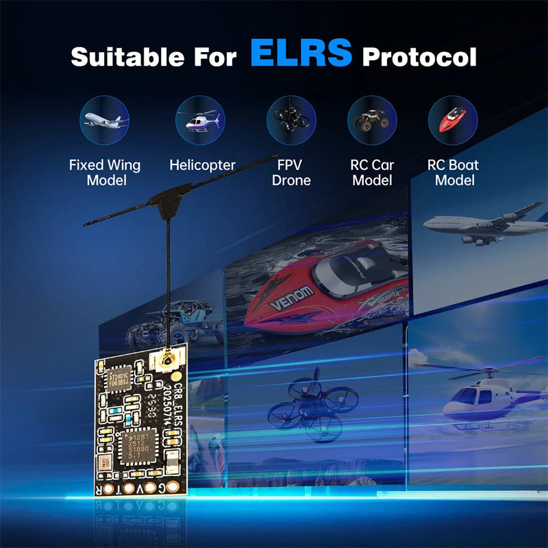 STARTRC CR8 2.4GHz ELRS 0.8g Ultra Lightweight Long Range Low Latency Nano Receiver for FPV Racer Drone RC Airplane Helicopter