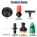Adjustable Water Misting Cooling Irrigation System Kit Tubing Hose 5M/8M/10M/15M/20M/25M with Mist Nozzle Sprinkler